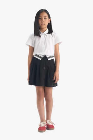 Poplin Kısa Kollu Okul Gömleği Kız Çocuk D6539A825AUWT34