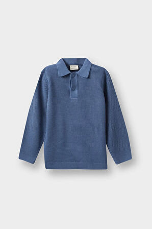 Erkek Bebek Polo Yaka Triko Kazak