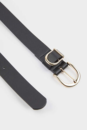 Kadın Oval Toka Suni Deri Jean Kemeri