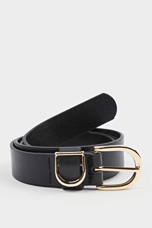 Kadın Oval Toka Suni Deri Jean Kemeri