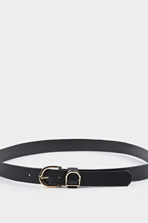 Kadın Oval Toka Suni Deri Jean Kemeri