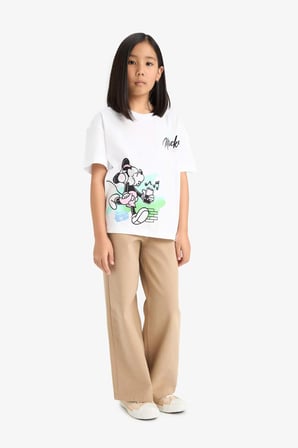 Kız Çocuk Okula Dönüş Wide Leg Geniş Paça Pamuklu Pantolon