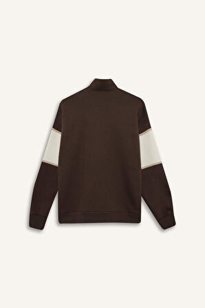 DeFactoFit NBA New York Knicks Oversize Fit Yarım Fermuarlı Sporcu Sweatshirt