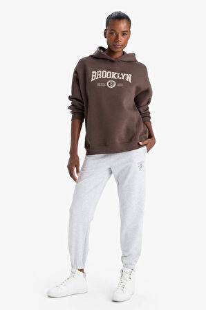 DeFactoFit NBA Brooklyn Nets Oversize Fit Kapüşonlu Sporcu Sweatshirt