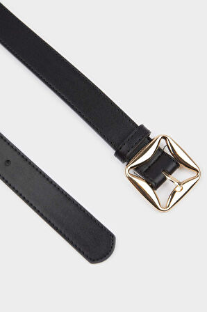 Kadın Kare Toka Suni Deri Jean Kemeri