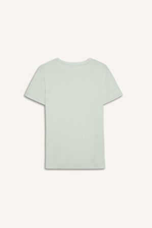 Slim Fit Dar Kesim V Yaka Basic Düz Ribana Kısa Kollu Tişört
