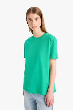 DeFacto Regular Fit Bisiklet Yaka Basic Düz Penye Kısa Kollu Tişört W9584AZ25SPGN690
