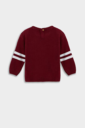 Erkek Bebek Bisiklet Yaka Baskılı Kazak