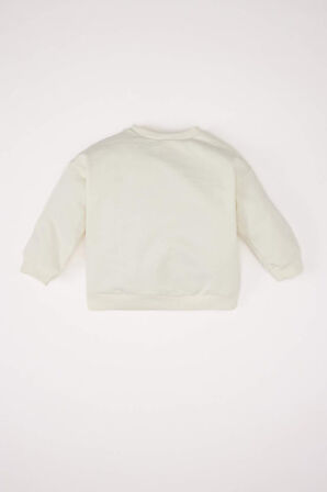 DeFacto Kız Bebek Bisiklet Yaka Kız Baskılı Sweatshirt E2948A525SPER134