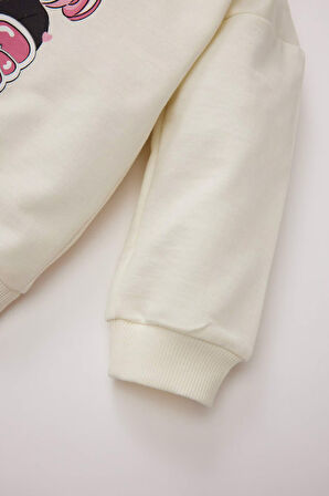 DeFacto Kız Bebek Bisiklet Yaka Kız Baskılı Sweatshirt E2948A525SPER134