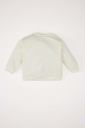 DeFacto Kız Bebek Bisiklet Yaka Kız Baskılı Sweatshirt E2948A525SPER134