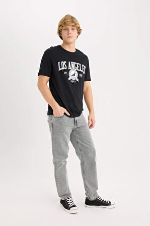 DeFacto %100 Pamuk Regular Fit Bisiklet Yaka Baskılı Kısa Kollu Tişört D5577AX25SPBK81