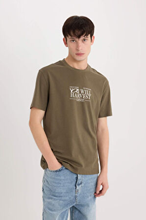 DeFacto %100 Pamuk Regular Fit Bisiklet Yaka Baskılı Kısa Kollu Tişört D6204AX25SPKH260