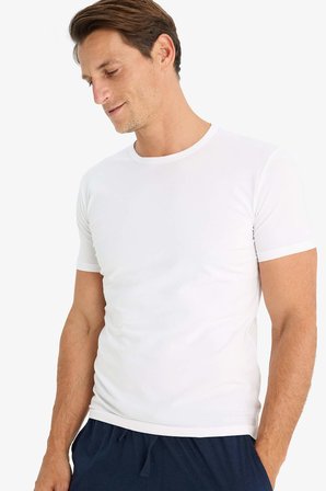 DeFacto Slim Fit Dar Kesim Bisiklet Yaka Kısa Kollu Pijama Üstü L4885AZ25SPWT34