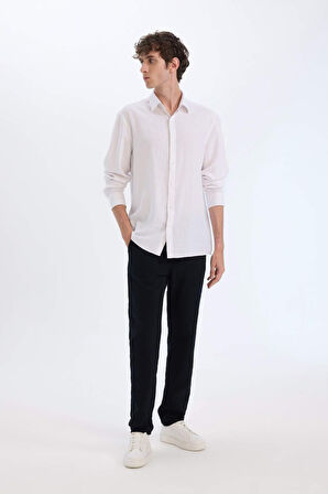 DeFacto Regular Fit Normal Kesim Yazlık Jogger Pantolon Dokuma Cepli D6260AX25SPBK81
