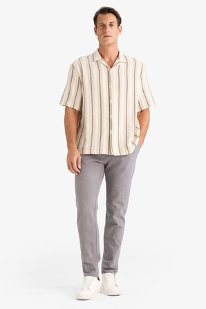 DeFacto %100 Pamuk Relax Fit Rahat Kesim Yazlık Müslin Kısa Paça Pamuklu Jogger Pantolon D6260AX25SPGR308