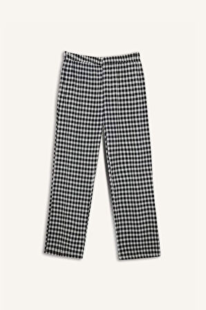 DeFacto Pijama Takımı Kareli Uzun Kollu Üst Esnek Belli Uzun Altı-Fall in Love E3464AX25SPBK81