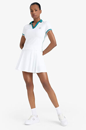 DeFactoFit Standart Fit Polo Yaka Baskılı Sporcu Kısa Kollu Beyaz Tişört E4310AX25SMWT34