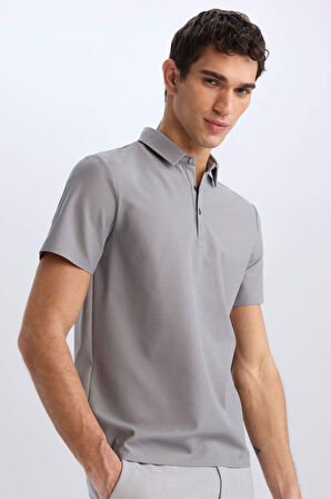 DeFacto Slim Fit Dar Kesim Polo Yaka Kısa Kollu Waffle Tişört E1209AX25SMGR265