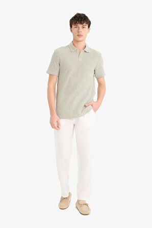 DeFacto Regular Fit Polo Yaka Çizgili Kısa Kollu Tişört D7248AX25SPKH433