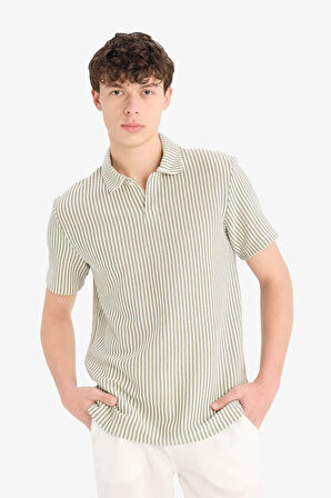 DeFacto Regular Fit Polo Yaka Çizgili Kısa Kollu Tişört D7248AX25SPKH433