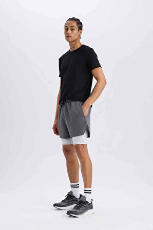 DeFactoFit Slim Fit Dar Kesim Sporcu Taytlı Şort E2760AX25SMAR58