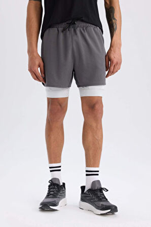 DeFactoFit Slim Fit Dar Kesim Sporcu Taytlı Şort E2760AX25SMAR58