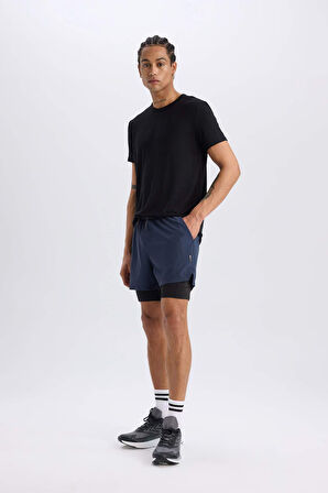 DeFactoFit Slim Fit Dar Kesim Sporcu Taytlı Şort E2759AX25SMNV94