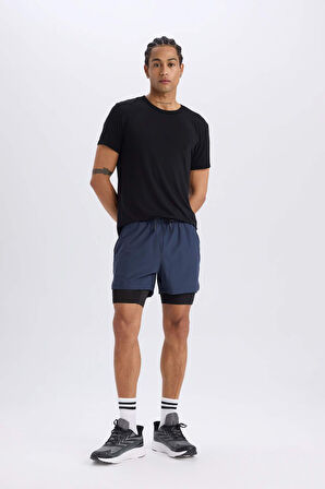 DeFactoFit Slim Fit Dar Kesim Sporcu Taytlı Şort E2759AX25SMNV94
