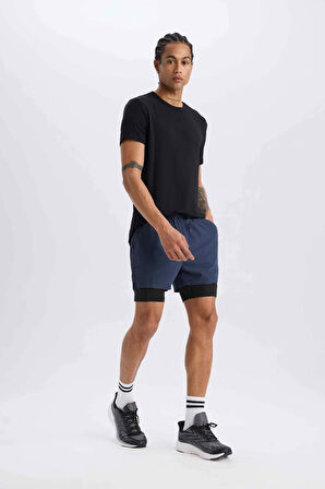 DeFactoFit Slim Fit Dar Kesim Sporcu Taytlı Şort E2759AX25SMNV94