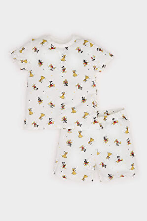 Erkek Bebek Disney Mickey & Minnie Kısa Kollu Penye 2'li Pijama Takımı