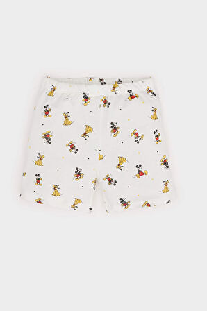 DeFacto Erkek Bebek Disney Mickey & Minnie Pijama Takımı Kısa Kollu Penye Üst Beli Lastikli Şort E1185A525HSER233