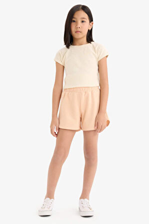 DeFacto Kız Çocuk Beli Lastikli Baskılı Şort E0729A825HSOG294