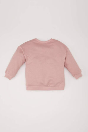 DeFacto Kız Bebek Bisiklet Yaka Basic Düz Sweatshirt E5338A524WNPN113