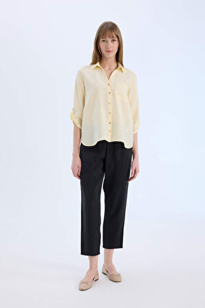 DeFacto Regular Fit Basic Düz Uzun Kollu Gömlek M9407AZ25SPYL496