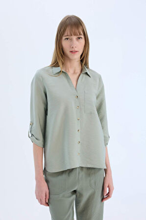 DeFacto Regular Fit Basic Düz Uzun Kollu Gömlek M9407AZ25SPGN1102