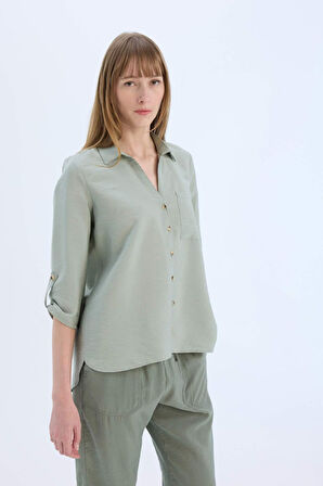DeFacto Regular Fit Basic Düz Uzun Kollu Gömlek M9407AZ25SPGN1102