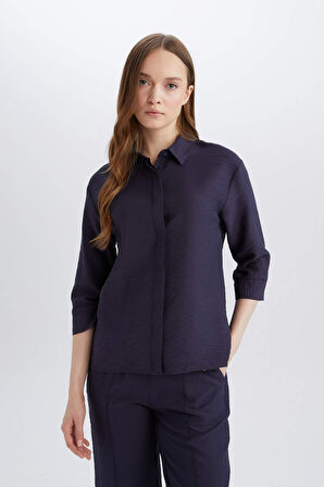 DeFacto Regular Fit Basic Düz Yarım Kollu Gömlek E4987AX25SPNV243