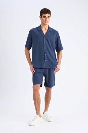 DeFacto Relax Fit Polo Yaka Pamuklu Yazlık Kısa Kollu Gömlek D8875AX25SMNV256