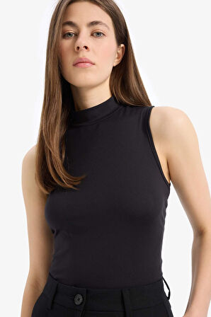 DeFacto Slim Fit Dar Kesim Yarım Balıkçı Yaka Atlet E4677AX25SPBK81