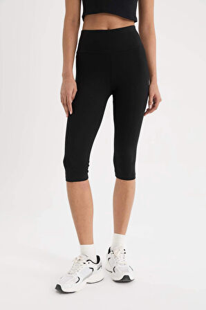 Defacto E2679 Siyah DeFactoFit Diz Altı Sporcu Tayt