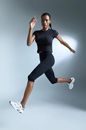 Defacto E2679 Siyah DeFactoFit Diz Altı Sporcu Tayt