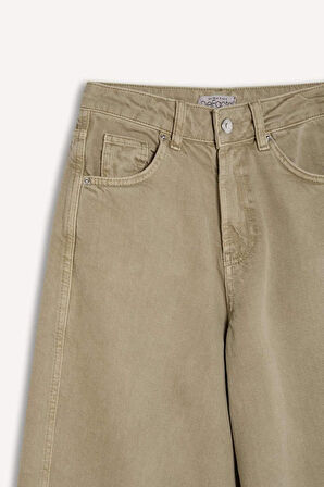 DeFacto x Afra Coool Baggy Fit Gabardin Pantolon Yıkamalı Normal Bel E4307AX25SPKH340