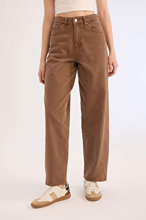DeFacto x Afra Coool Baggy Fit Gabardin Pantolon Yıkamalı Cepli Normal Bel E4307AX25SPBN470