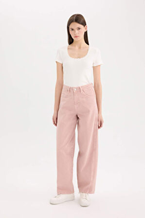 DeFacto x Afra Coool Baggy Fit Gabardin Pantolon Yıkamalı Normal Bel E4307AX25SPPN81