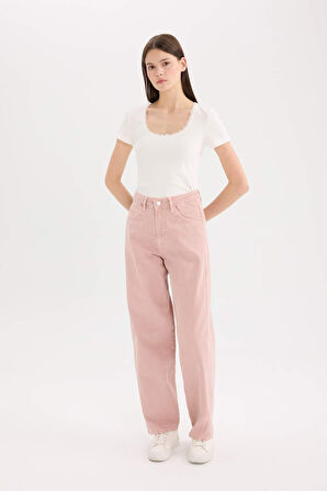 DeFacto x Afra Coool Baggy Fit Gabardin Pantolon Yıkamalı Normal Bel E4307AX25SPPN81
