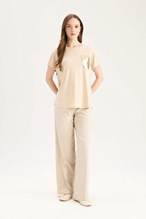 DeFacto Bisiklet Yaka Baskılı Kısa Kollu Tişört D8928AX25SPBG155