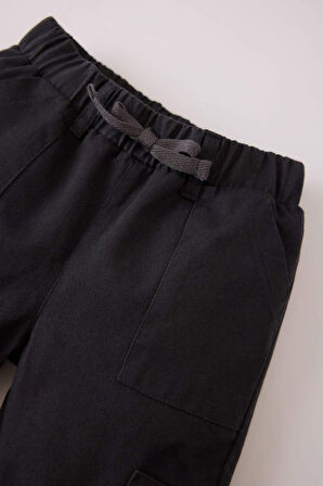 Unisex Kargo Fit Esnek Belli Düz Paça Gabardin Pantolon