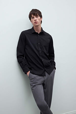 Regular Fit Polo Yaka Uzun Kollu Gömlek
