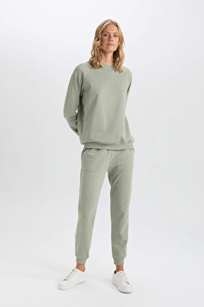 Regular Fit Jogger Kışlık Eşofman Altı Basic Düz Beli Lastikli Bağcıklı Cepli
